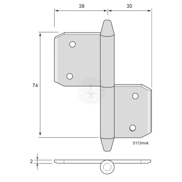 Lap hinge 5113 mvk - Image 2