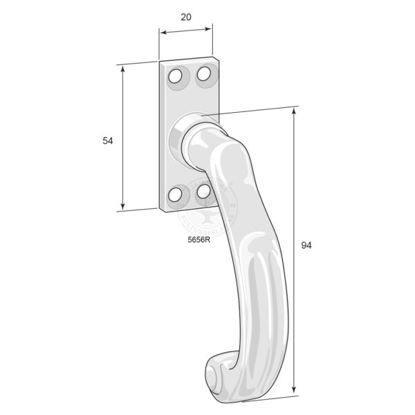 Spanjoletthandtag 5656R - Bild 3