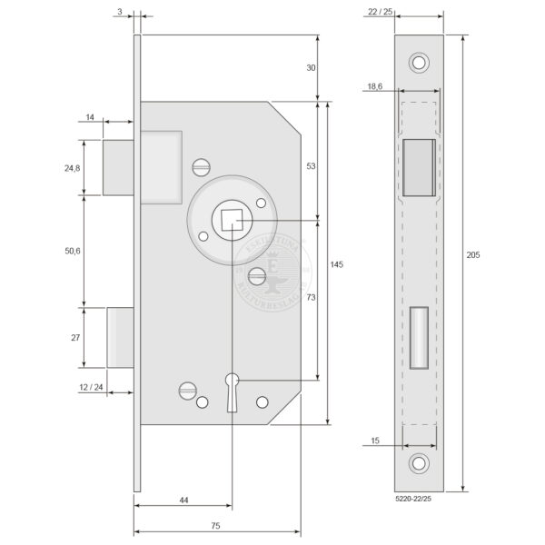 Mortise lock 5220 - Image 3